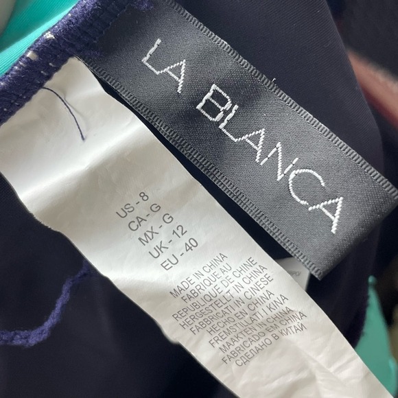 La Blanca By The Sea Multi Strap Cross Back Mio Swimsuit Indigo 8 - Picture 6 of 9